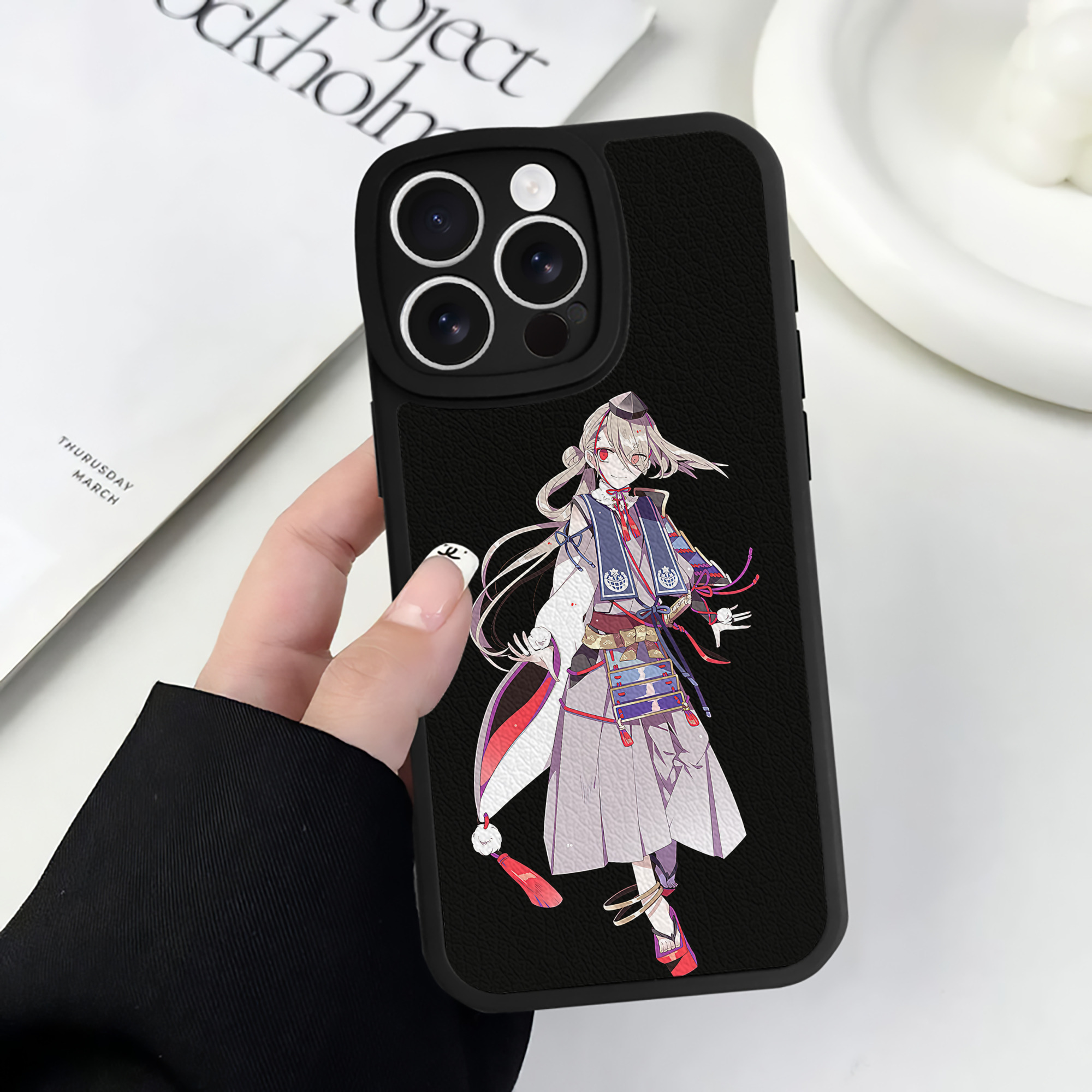（画像用） 刀剣乱舞 Touken Ranbu 【iPhone 16シリーズ対応】シリコンスマホケース（レザー調） 材質：シリコン